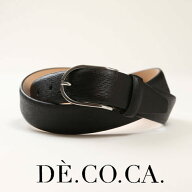 【国内正規品】DE.CO.CA. デーコカ ベルト レザーベルト ドレスベルト サフィアーノレザー ブラック 007-…