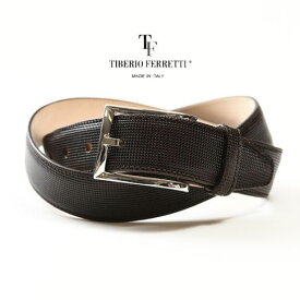 TIBERIO FERRETTI ティベリオフェレッティ officina TIBERIO FERRETTI Newキューブリックレザー ベルト30mm ブラウン MOD1536-choco