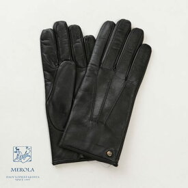 【CLEARANCE 2024】メローラ / MEROLA GLOVES メローラ スマホ対応手袋 国内正規別注品 新作限定メローラ グローブ ラムナッパxカシミアライナー スマホ対応 ハンドメイド手袋 ブラック me129003-99