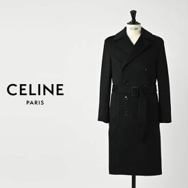 入手困難 CELINE セリーヌ By エディ・スリマン 8ボタン クラシックフィット ストレートトレンチコート ウール ブラック 2m460-998k-38no