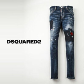 DSQUARED2 ディースクエアード ジーンズ メンズ SUPER TWINKY JEAN ダメージ＆リペア＆ペイント加工 デニムパンツ スリム スーパーストレッチ s71lb0839-470