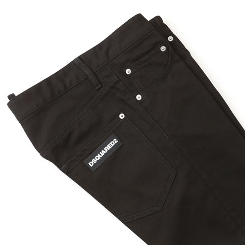 【クリアランス】DSQUARED2 ディースクエアード ジーンズ メンズ Black Bull Wash Twist Zip Jeans サイドジップ  ブラックデニムパンツ スリム テーパード ストレッチ s74lb0742-900 | ＡＭＡＬＦＩ