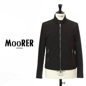 【国内正規品】MOORER / ムーレー メンズ ストレッチナイロン ライダースジャケット VANGI-KN (ヴァンギ) NERO ブラック 434-97701-08