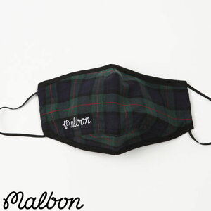 �y���������z Malbon Golf �}���{�� �S���t �}�X�N Face Mask PLAID �O���[���I�[�o�[�`�F�b�N m-7096-pld-os