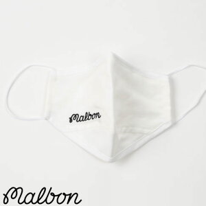 �y���������z Malbon Golf �}���{�� �S���t �}�X�N ?Face Mask White Cotton Canvas �z���C�g m-7096-wht-os