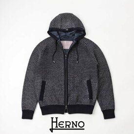 HERNO / ヘルノ メンズ HERNO RESORT LINE フーディニットブルゾン ネイビー mc00015ur-9294