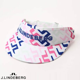 【あす楽】【送料無料！】J.LINDEBERG GOLF（ジェイリンドバーグ ゴルフ）SUMMER HOLIDAY COLLECTION VIKTOR PRINT VISOR バイザー Pink Painted Bridge ホワイト 073-58701-072