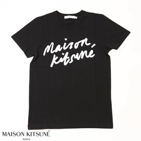 MAISON KITSUNE(レディース)MINI HANDWRITING CLASSIC TEE メゾンキツネ ハンドライティング クラシック レディース Tシャツ ブラック aw00104kj0005-bk