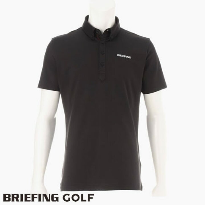 ⓂBRIEFING GOLF ブリーフィングゴルフ背面ロゴライン半袖ポロシャツ黒