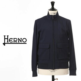 【アウターセール】【CLEARANCE 2024】HERNO / ヘルノ メンズ バルスターブルゾン HERNOxLoroPiana 撥水防風 ウールナイロンストレッチ ネイビー gi000344u-9201