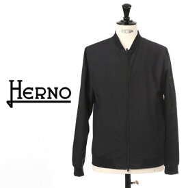 【アウターセール】【CLEARANCE 2024】HERNO / ヘルノ メンズ ボンバー MA-1ジャケット HERNO LAMINAR ラミナー GORE-TEX WINDSTOPPER ブラック gi00091ul-9300