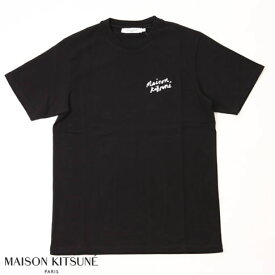 MAISON KITSUNE メゾンキツネ 半袖 Tシャツ メンズ MINI HANDWRITING CLASSIC TEE-SHIRT ブラック im00130kj0035-bk
