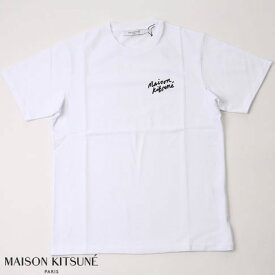 MAISON KITSUNE メゾンキツネ 半袖 Tシャツ メンズ MINI HANDWRITING CLASSIC TEE-SHIRT ホワイト im00130kj0035-wh