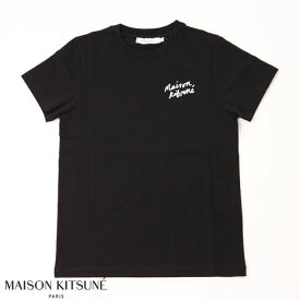 MAISON KITSUNE(レディース)MINI HANDWRITING CLASSIC TEE メゾンキツネ ミニ ハンドライティング クラシック レディース Tシャツ ブラック iw00131kj0035-bk