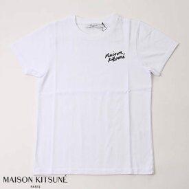 MAISON KITSUNE(レディース)MINI HANDWRITING CLASSIC TEE メゾンキツネ ミニ ハンドライティング クラシック レディース Tシャツ ホワイト iw00131kj0035-wh