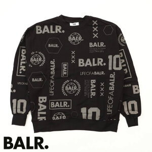 BALR. �{�[���[ �X�E�F�b�g�V���c �����Y FRANCK RELAXED LOGO MIX AOP �N���[�l�b�N B1262 1016 �u���b�N JET BLACK �O���t�B�e�B ���S���� �f�b�h�X�g�b�N ���A���f��