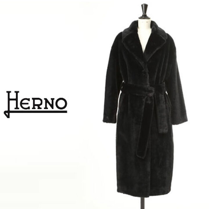 楽天市場】HERNO ヘルノ レディース エコファー ロングコート ベルト 