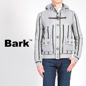 Bark バーク 春夏 フーテッド バルスターブルゾン REGIMENTAL HOODED VALSTAR JACKET ダブルストライプ コットン ジャケット ライトグレー41b8023-267