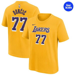 �q���p �C�O��� �i�C�L T�V���c ���J �h���`�b�`���f�� T�V���c YOUTH 2024-25 ICON EDITION NAME&NUMBER T-SHIRT GOLD NIKE ���T���[���X ���C�J�[�Y LOS ANGELES LAKERS LUKA DONCIC