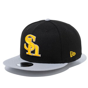j[G Lbv 9FIFTY XibvobN \tgoN z[NX NPB TEAM LOGO SNAPBACK CAP BLACK GREY ORANGE NEW ERA FUKUOKA SOFTBANK HAWKS