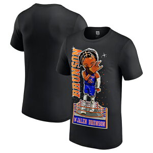 �W�F�C���� �u�����\�����f�� �C�O��� WWE AUTHENTIC T�V���c �j���[���[�N �j�b�N�X T-SHIRT BLACK NEW YORK KNICKS JALEN BRUNSON RAW SMACKDOWN ���b�X���}�j�A