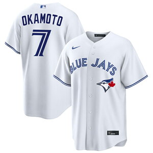 �C�O��� ���{�a�^���f�� �i�C�L ���v���J���j�t�H�[�� �g�����g �u���[�W�F�C�Y HOME REPLICA COOL BASE PLAYER JERSEY WHITE NIKE TORONTO BLUE JAYS KAZUMA OKAMOTO MLB ���W���[���[�O