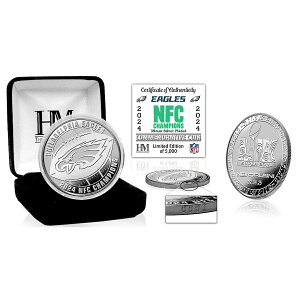 59X[p[{EioLO CO tBftBA C[OX HIGHLAND MINT 2024 NFC CHAMPIONS 39mm SILVER COIN PHILADELPHIA EAGLES SUPER BOWL LIX SBLVIII 25_2