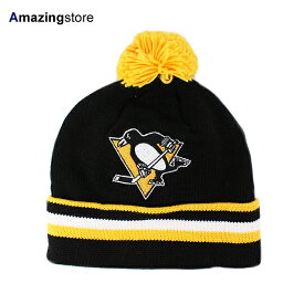 ミッチェル＆ネス ニット ビーニー ピッツバーグ ペンギンズ 【NHL XL-LOGO POM BEANIE CAP/BLACK】 MITCHELL&NESS PITTSBURGH PENGUINS [22_2DEAD+STOCK ブラック デッドストック]