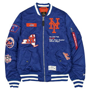 CO j[G WPbg j[[N bc ALPHA INDUSTRIES MA-1 FULL-ZIP BOMBER JACKET ROYAL BLUE NEW ERA NEW YORK METS Cu[ At@C_Xg[