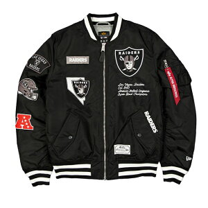 CO j[G WPbg XxKX C_[X ALPHA INDUSTRIES MA-1 FULL-ZIP BOMBER JACKET BLACK NEW ERA LAS VEGAS RAIDERS ubN At@C_Xg[
