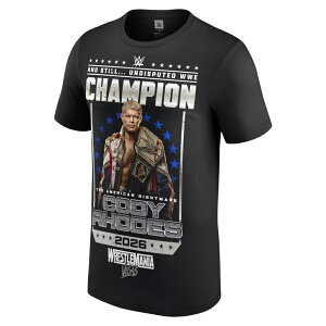 �R�[�f�B�[ ���[�f�X���f�� �C�O��� WWE AUTHENTIC T�V���c WRESTLEMANIA 42 WINNER T-SHIRT BLACK CODY RHODES ���b�X���}�j�A RAW SMACKDOWN �v�����X ���[ TEE �e�B�[�V���c �u���b�N /BLK 26_4