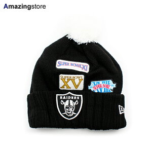 �j���[�G�� �j�b�g�L���b�v �r�[�j�[ �I�[�N�����h ���C�_�[�X NFL SUPER BOWL PATCHES KNIT CAP BEANIE BLACK NEW ERA OAKLAND RAIDERS /26_2 NFL�X�[�p�[�{�E��