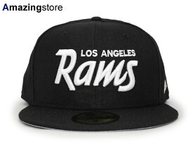 ニューエラ キャップ 59FIFTY ロサンゼルス ラムズ NFL SCRIPT TEAM BASIC FITTED CAP BLACK WHITE NEW ERA LOS ANGELES RAMS 帽子 メンズ レディース 男女兼用 ブラック ホワイト /BLK 24_1RE_1_11
