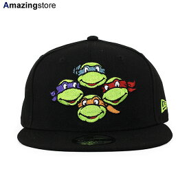 ニューエラ キャップ 9FIFTY スナップバック ティーンエイジ ミュータント ニンジャ タートルズ FACES SNAPBACK CAP BLACK NEW ERA TEENAGE MUTANT NINJA TURTLES ブラック 帽子 メンズ レディース 男女兼用 /BLK 24_2RE_24_3RE_0305