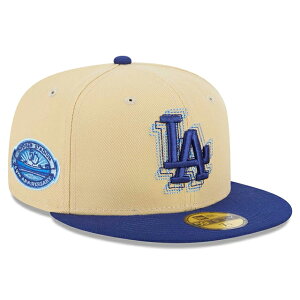 j[G 59FIFTY T[X hW[X MLB ILLUSION DODGER STADIUM 50TH ANNIVERSARY FITTED CAP CREAM ROYAL BLUE NEW ERA LOS ANGELES DODGERS 24_1