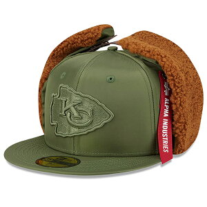 CO j[G Lbv 59FIFTY JUXVeB `[tX ALPHA INDUSTRIES DOGEAR FITTED CAP OLIVE NEW ERA KANSAS CITY CHIEFS I[u At@C_Xg[