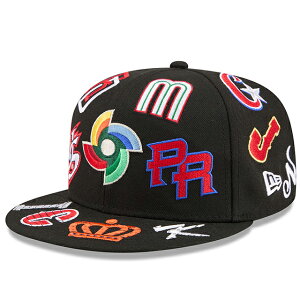 �j���[�G�� �L���b�v 59FIFTY WBC 2026 WORLD BASEBALL CLASSIC ALL-OVER FITTED CAP BLACK NEW ERA 5950 ���[���h�V���[�Y�N���V�b�N �싅 �u���b�N �X�q �����Y ���f�B�[�X �j�����p