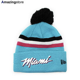 ニューエラ マイアミ ヒート ニット ビーニー 【NBA 2019-20 CITY EDITION POM KNIT BEANIE CAP/TEAL】 NEW ERA MIAMI HEAT ティール [20_1_2NBA 20_1_3]