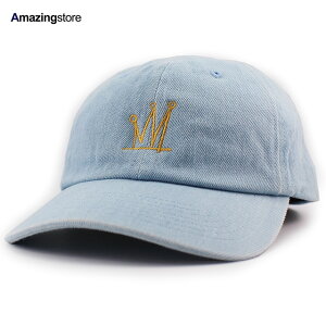 7���j�I�� �L���b�v �X�g���b�v�o�b�N KING BENT WASHED DENIM STRAPBACK CAP BLUE 7UNION