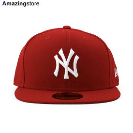 ニューエラ キャップ 59FIFTY ニューヨーク ヤンキース MLB TEAM BASIC FITTED CAP RED WHITE NEW ERA NEW YORK YANKEES 帽子 メンズ レディース 男女兼用 レッド BIG_SIZE 24_5RE_0523