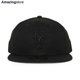 ニューエラ キャップ 59FIFTY ニューヨーク メッツ MLB TEAM BASIC FITTED CAP BLACKOUT NEW ERA NEW YORK METS 帽子 メンズ レディース ブラック /BLK BIG_SIZE 24_5RE_0522