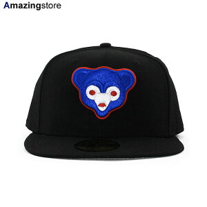 �j���[�G�� �L���b�v 59FIFTY �V�J�S �J�u�X MLB COOPERSTOWN FITTED CAP BLACK NEW ERA CHICAGO CUBS �u���b�N �X�q �����Y ���f�B�[�X �j�����p /BLK COLOR_BOTTOM BIG_SIZE TEAM-BASIC 24_1_2NE