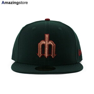 �j���[�G�� �L���b�v 59FIFTY �V�A�g�� �}���i�[�Y MLB WOOL COOPERSTOWN TEAM BASIC FITTED CAP DARK GREEN NEW ERA SEATTLE MARINERS �X�q �����Y ���f�B�[�X �j�����p �O���[�� /GRN 24_3_1NE