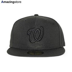 �j���[�G�� �L���b�v 59FIFTY ���V���g�� �i�V���i���Y MLB TEAM BASIC FITTED CAP BLACKOUT NEW ERA WASHINGTON NATIONALS �X�q �����Y ���f�B�[�X �u���b�N /BLK BIG_SIZE 25_4RE_0414
