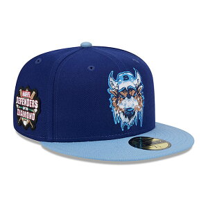 �j���[�G�� �L���b�v 59FIFTY �o�b�t�@���[ �o�C�\���Y MiLB MARVEL DEFENDERS FITTED CAP BLUE NEW ERA BUFFALO BISONS �}�[�x�� �u���[�W�F�C�Y BLUE JAYS �X�q �����Y ���f�B�[�X �u���[ /RYL 25_10