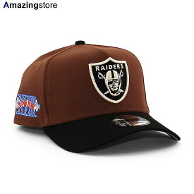 ニューエラ キャップ 9FORTY スナップバック ラスベガス レイダース NFL SUPER BOWL XVIII GREY BOTTOM A-FRAME SNAPBACK CAP BROWN BLACK NEW ERA LAS VEGAS RAIDERS 帽子 メンズ レディース サイドパッチ SIDE PATCH ブラウン ブラック 940AF 26_8