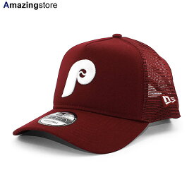 ニューエラ メッシュキャップ 9FORTY フィラデルフィア フィリーズ MLB COOPERSTOWN A-FRAME TRUCKER MESH CAP BURGUNDY NEW ERA PHILADELPHIA PHILLIES 940AF トラッカーキャップ スナップバック SNAPBACK メジャーリーグ ユニセックス 帽子 メンズ レディース 26_9