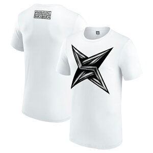 �C�O��� ���W�^�ヂ�f�� WWE AUTHENTIC T�V���c SHURIKEN T-SHIRT WHITE 23_9_ SHINSUKE NAKAMURA RAW SMACKDOWN �v�����X