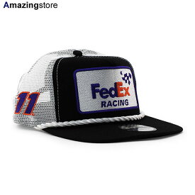 ニューエラ GOLFER メッシュキャップ ナスカー デニー ハムリン DENNY HAMLIN FedEX MESH CAP BLACK WHITE NEW ERA NASCAR スナップバック SNAPBACK 帽子 メンズ レディース ブラック ホワイト /BLK 23_10_1NAS