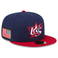 ニューエラ キャップ 59FIFTY WBC アメリカ 2026 WORLD BASEBALL CLASSIC FITTED CAP NAVY NEW ERA USA …